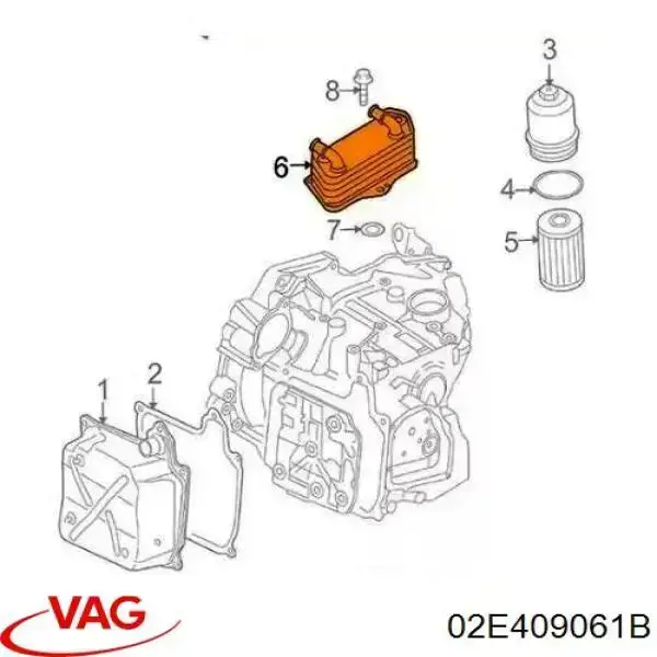 Радіатор охолодження, АКПП VAG 02E409061B ціна, від 7.60 USD
