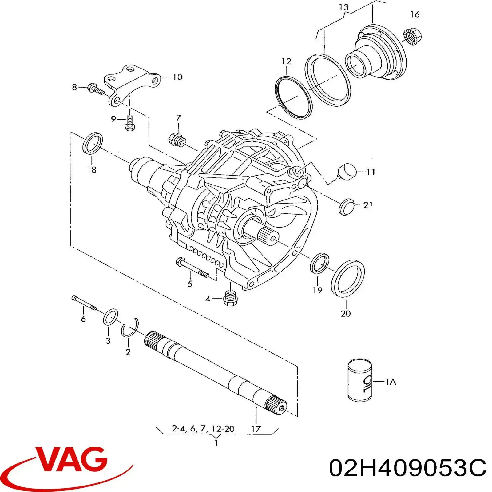 02H409053C VAG Раздатка (коробка роздавальна)
