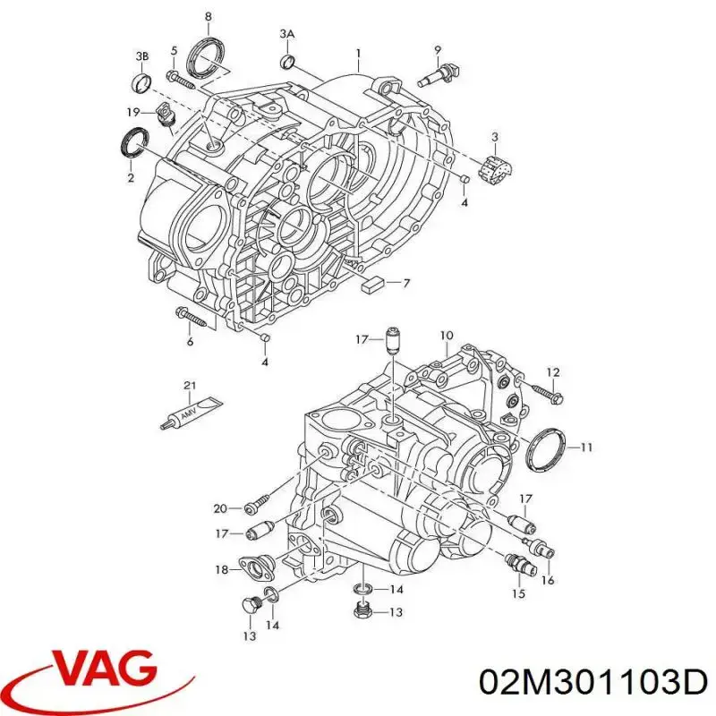 02M301103D VAG Корпус КПП