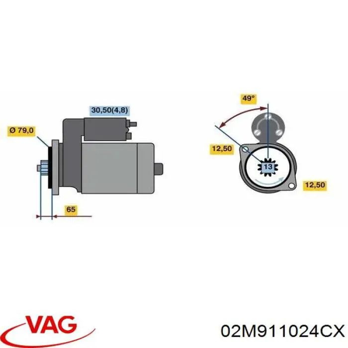 02M911024CX VAG Стартер двигуна