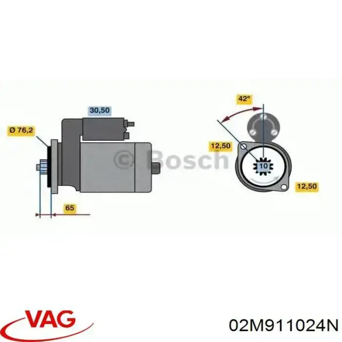 Стартер VAG 02M911024N ціна, від 35.56 USD