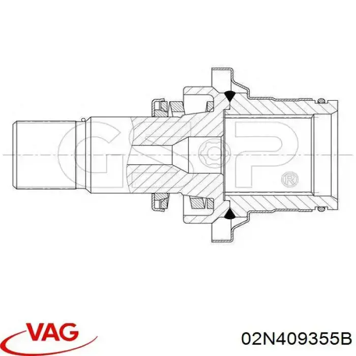 Вал приводу проміжний 02N409355B VAG