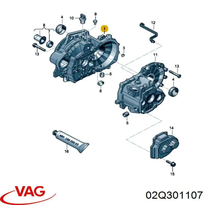 02Q301107 VAG Корпус КПП