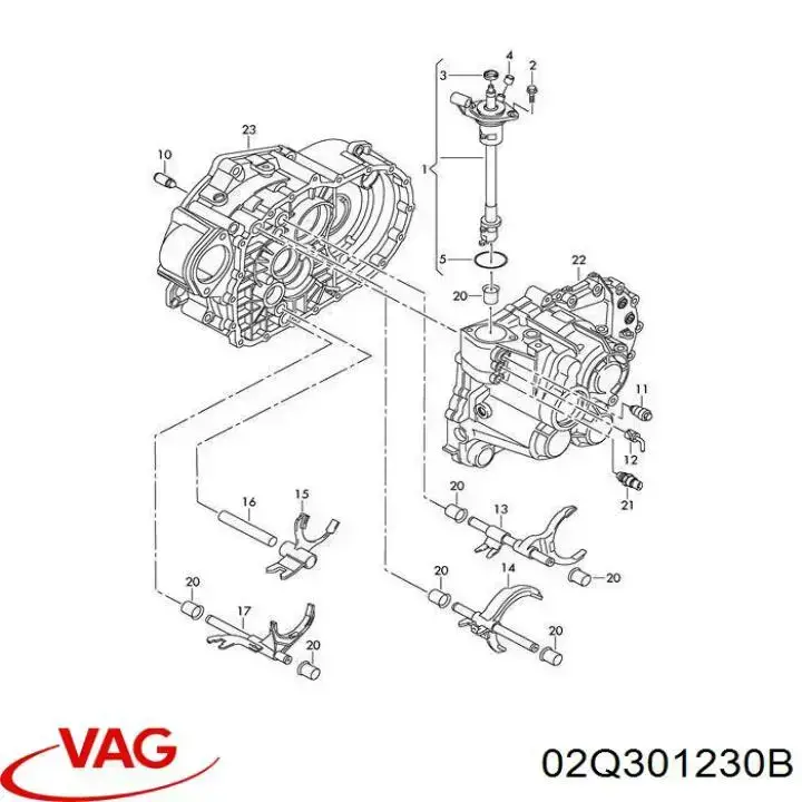 Механізм перемикання передач VAG 02Q301230B ціна, від 97.53 USD