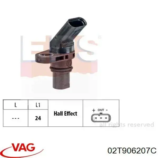 Купити 02T906207C VAG Датчик швидкості обертання валу АКПП