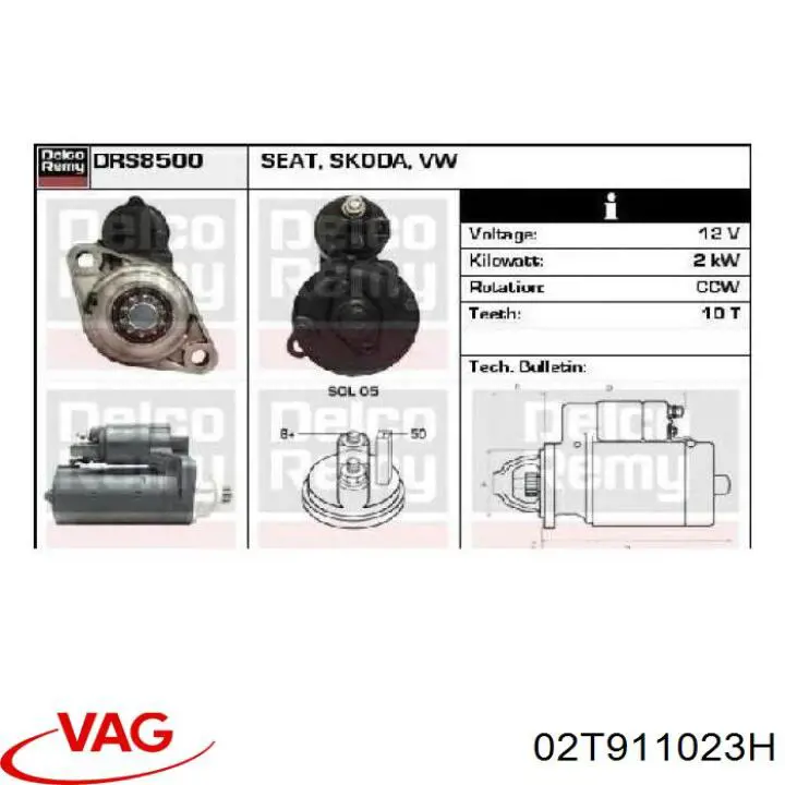 Купити 02T911023H VAG Стартер