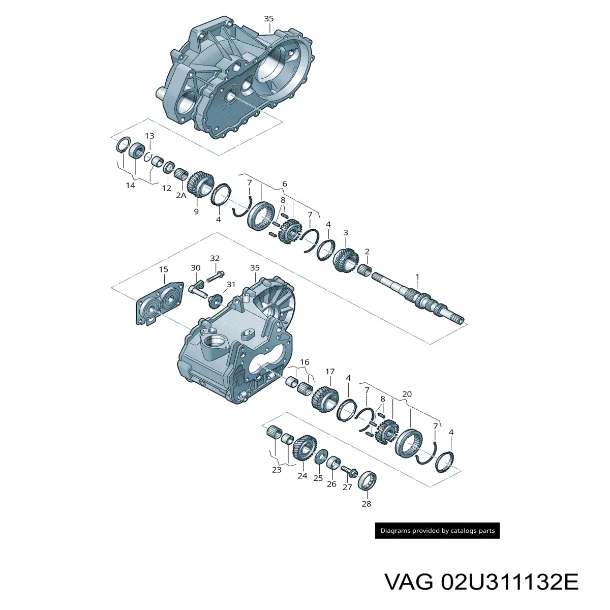 Підшипник шестірні 5-ї передачі КПП 02U311132E VAG