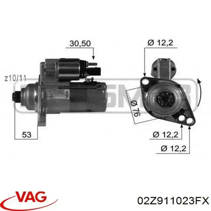 Стартер 02Z911023FX VAG