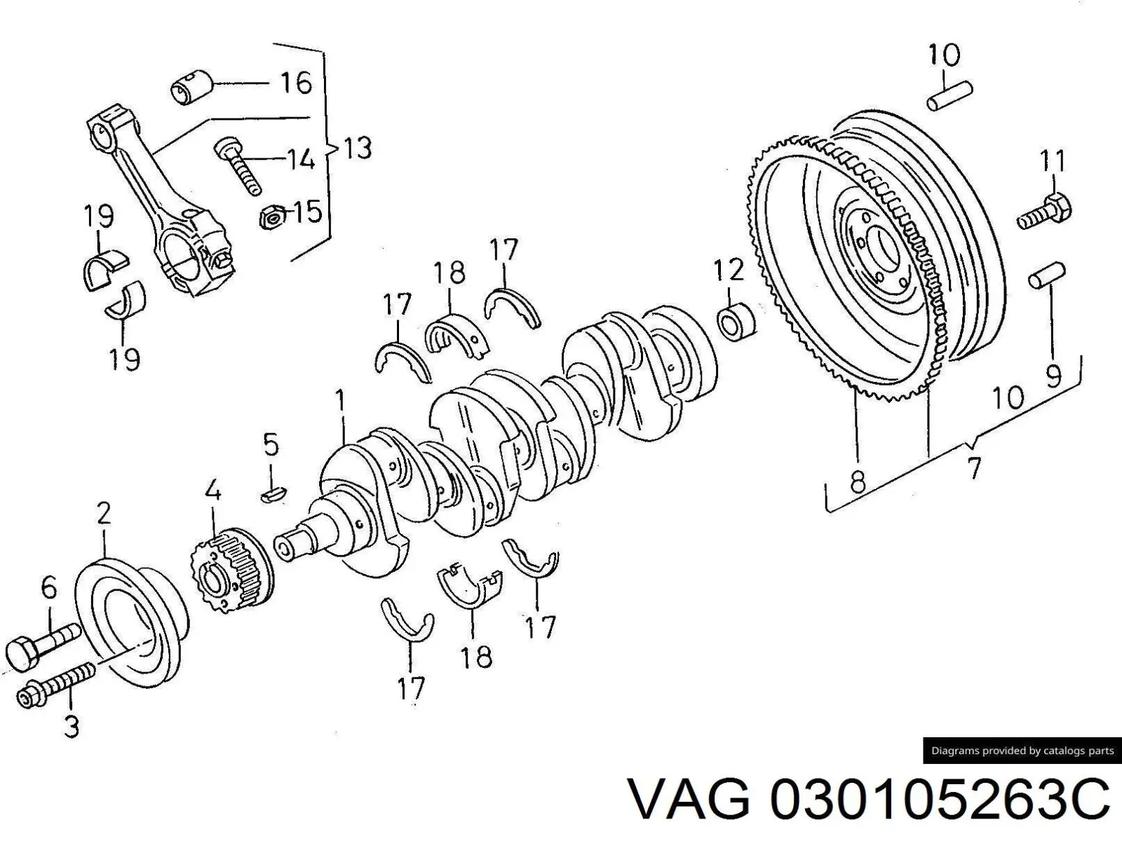 Зірка кщленвала вала VAG 030105263C