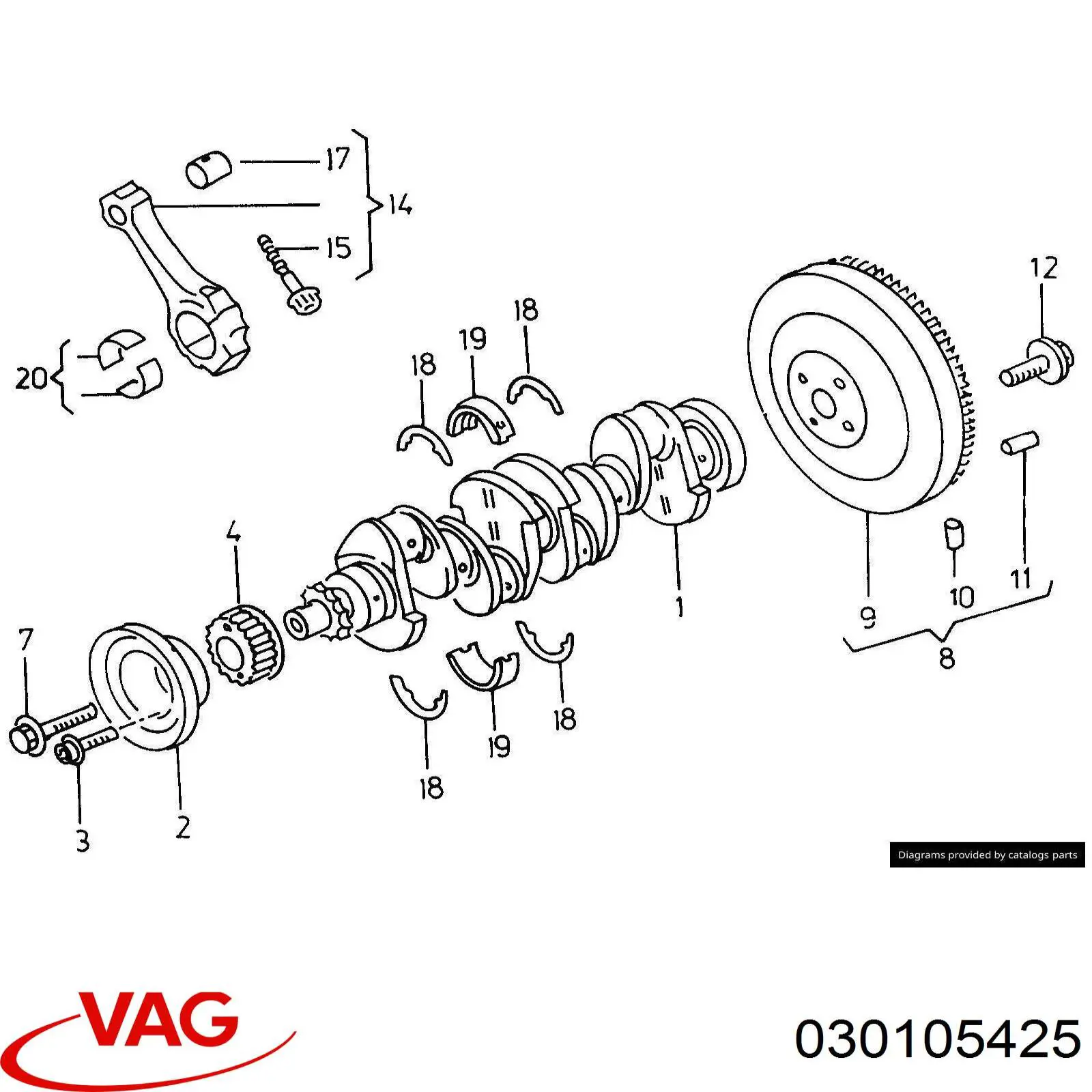 Купити 030105425 VAG Болт шийок шатуна