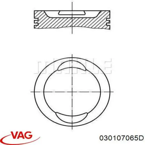 Купити 030107065D VAG Поршень в комплекті на 1 циліндр, STD