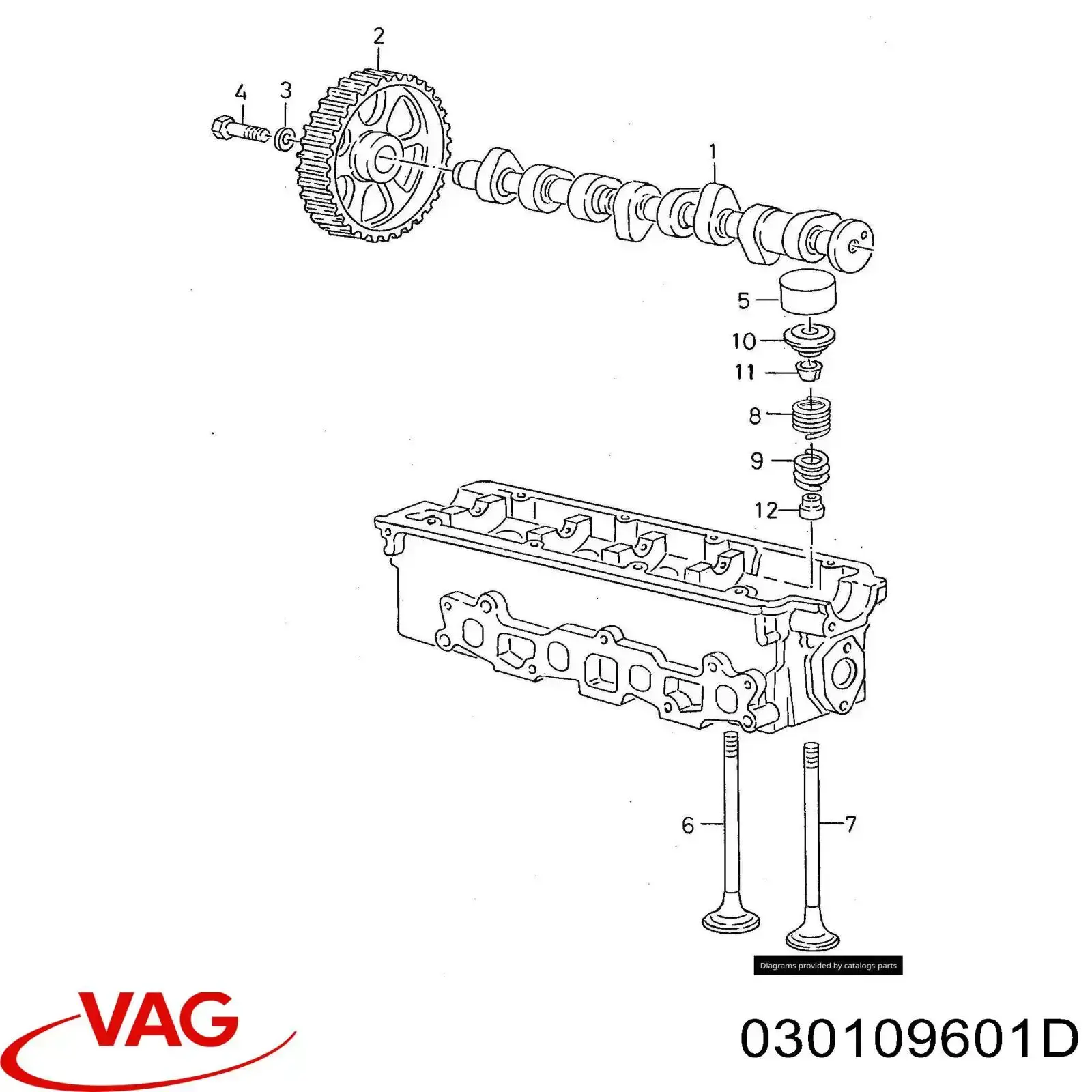 Клапан впускний VAG 030109601D ціна, від 4.98 USD