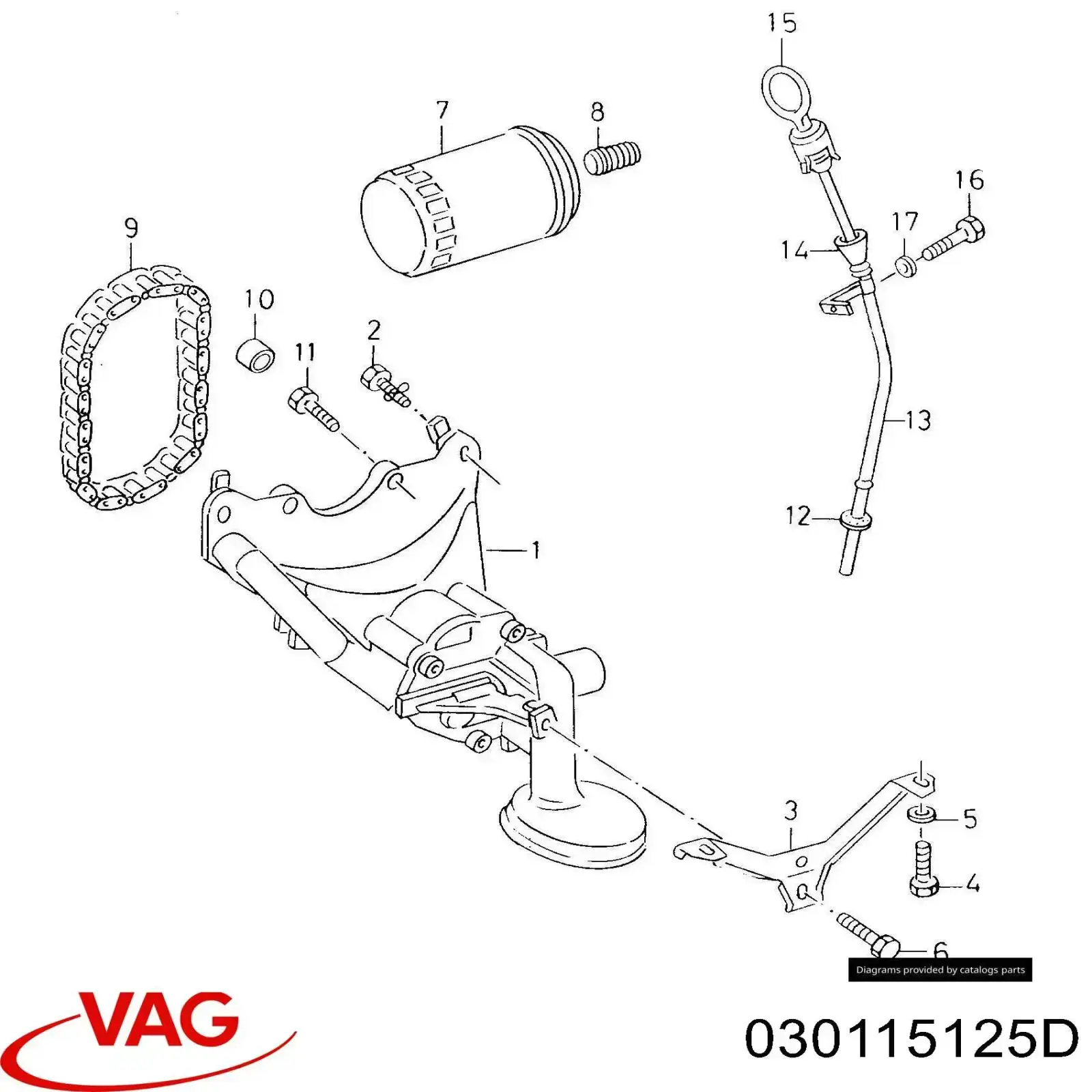 Ланцюг приводу масляного насоса VAG 030115125D ціна, від 14.93 USD
