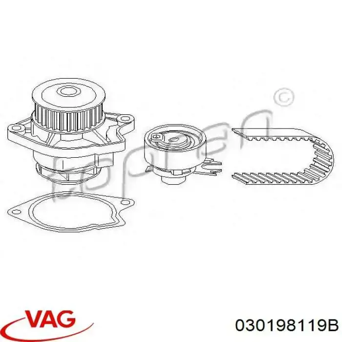 Комплект ГРМ VAG 030198119B ціна, від 45.43 USD