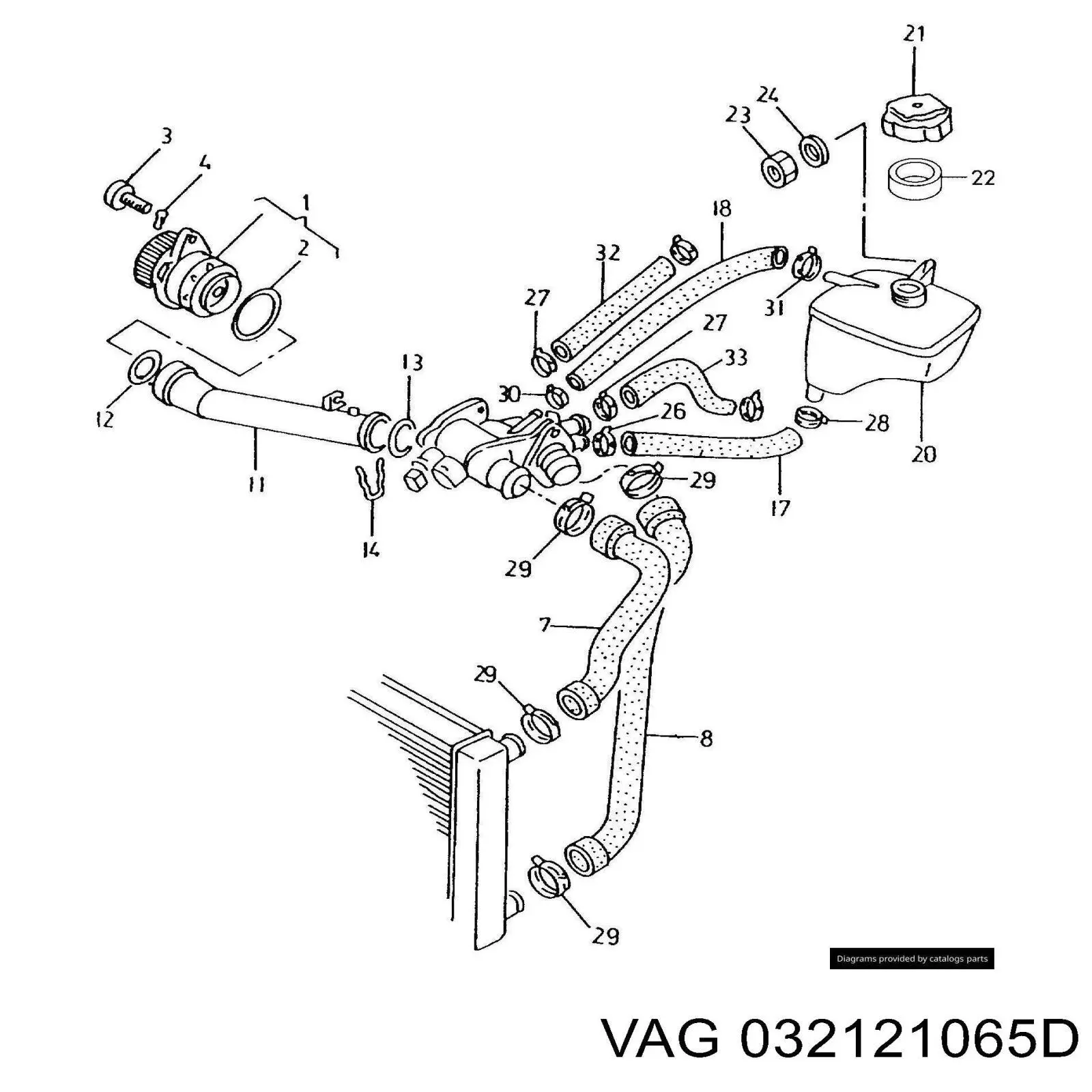Шланг/патрубок водяного насосу, приймальний VAG 032121065D ціна, від 7.05 USD