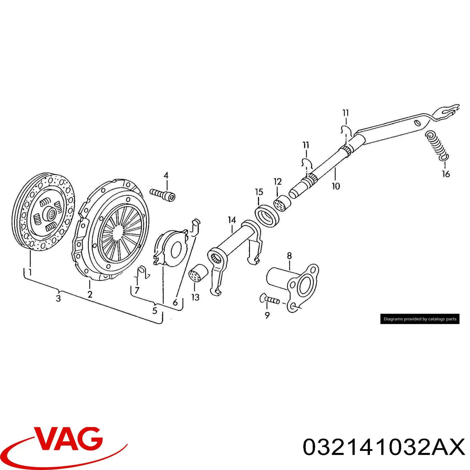 Зчеплення VAG 032141032AX ціна, від 24.77 USD