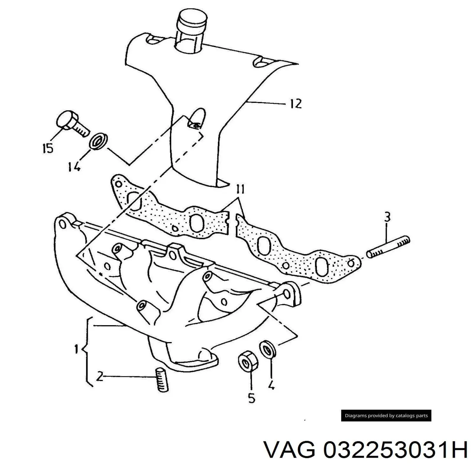 Купити 032253031H VAG Випускний колектор