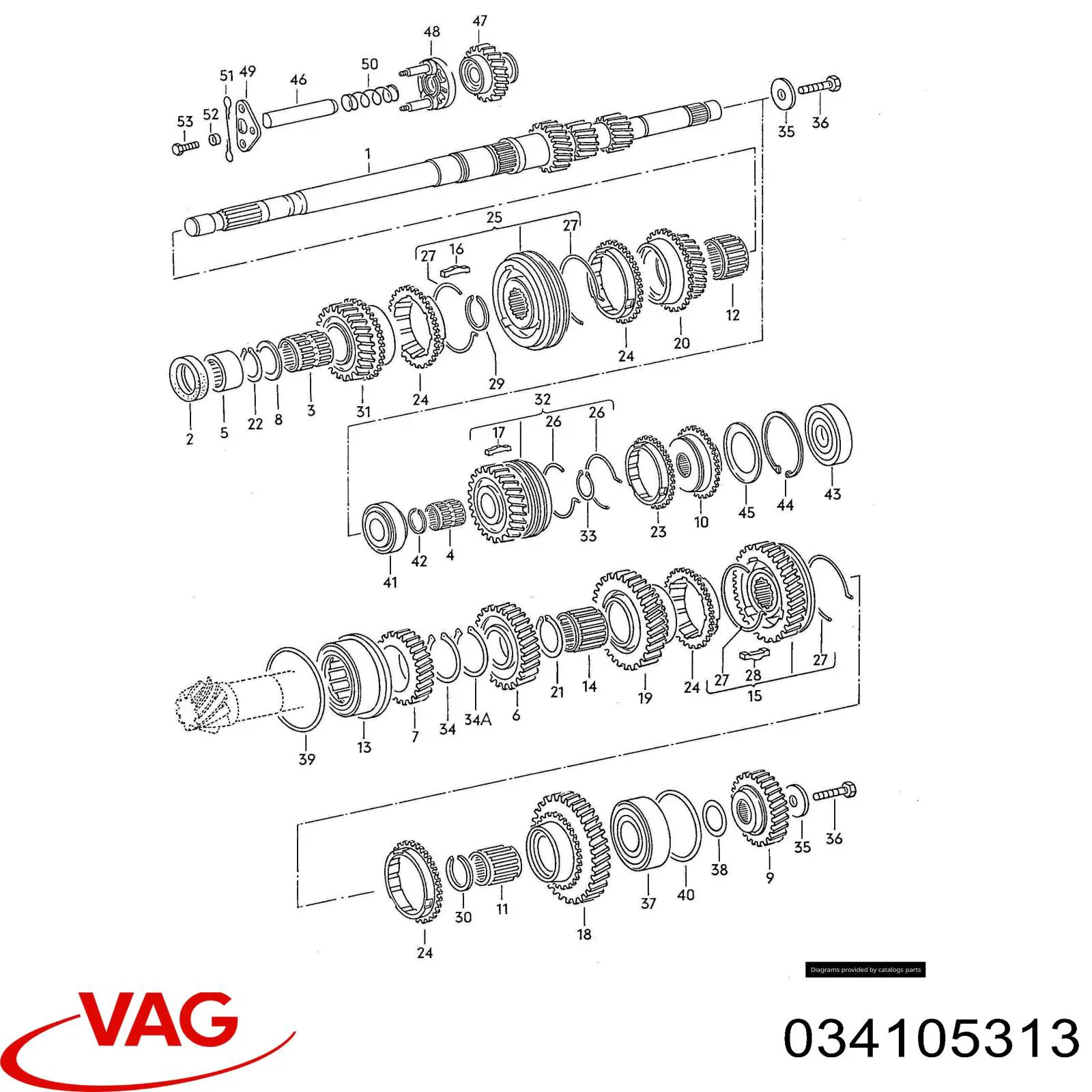 Комплект зчеплення (3 частини) VAG 034105313 ціна, від 103.82 USD