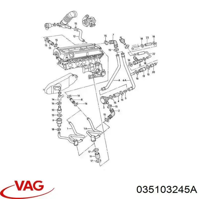 Купити 035103245A VAG Клапан PCV вентиляції картера