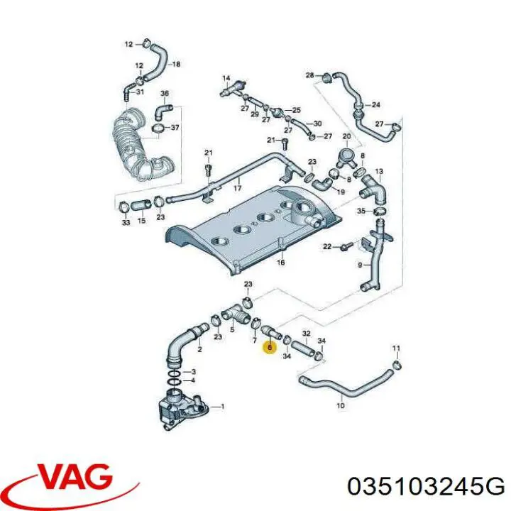 Клапан картерних газів VAG 035103245G ціна, від 5.06 USD