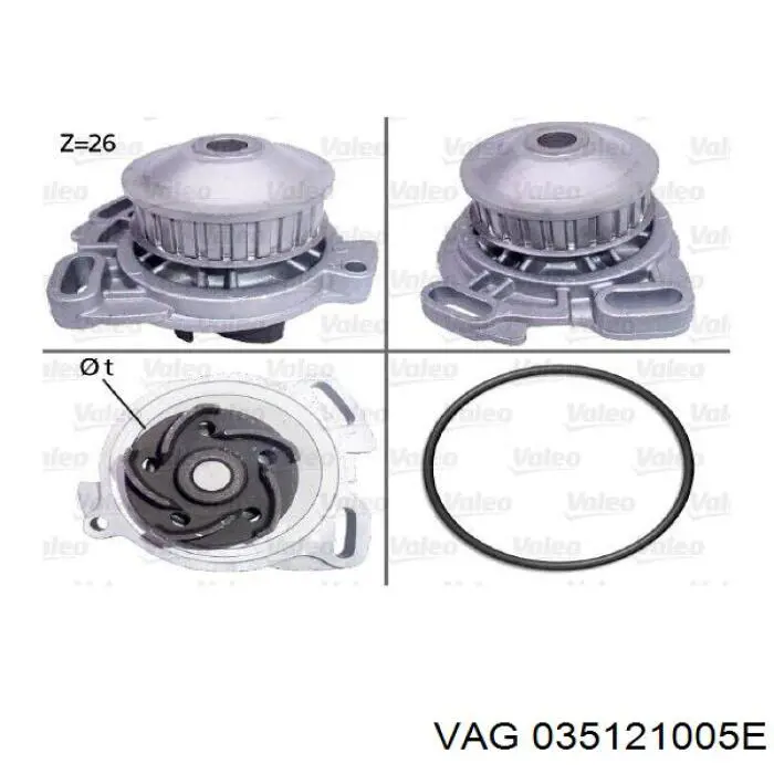 Помпа охолодження VAG 035121005E ціна, від 29.86 USD