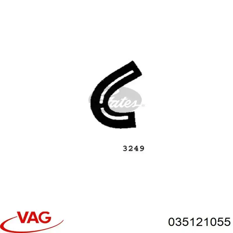 Шланг/патрубок радіатора охолодження, нижній VAG 443121055D