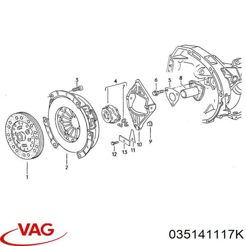 Пелюстковий кошик зчеплення VAG 035141117K ціна, від 56.50 USD