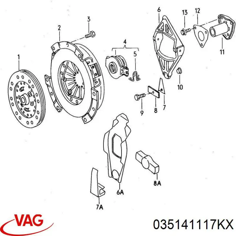Пелюстковий кошик зчеплення VAG 035141117KX ціна, від 56.50 USD