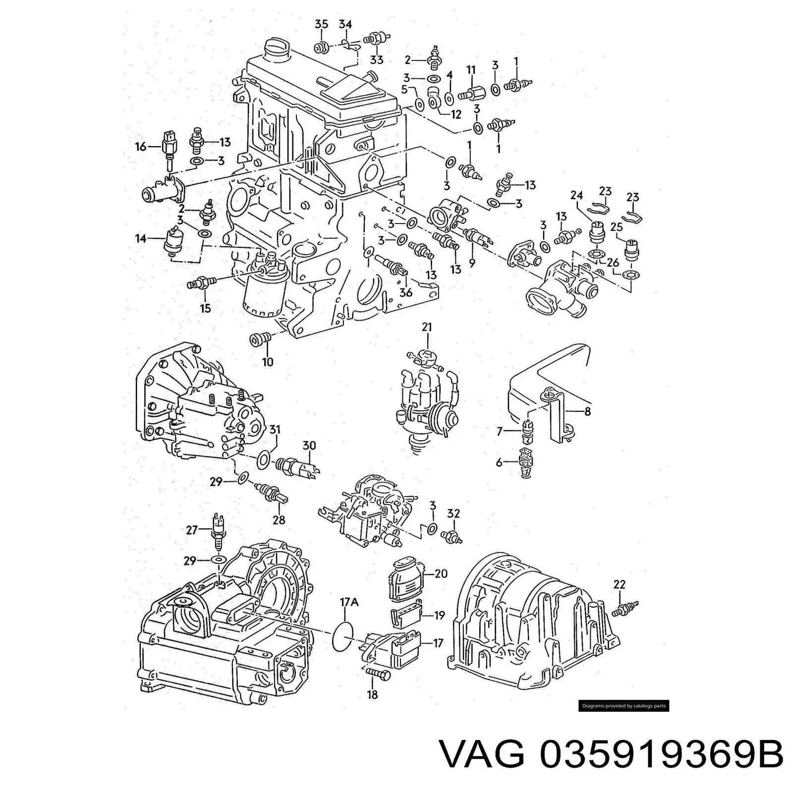 Датчик температури охолоджуючої рідини 035919369B VAG