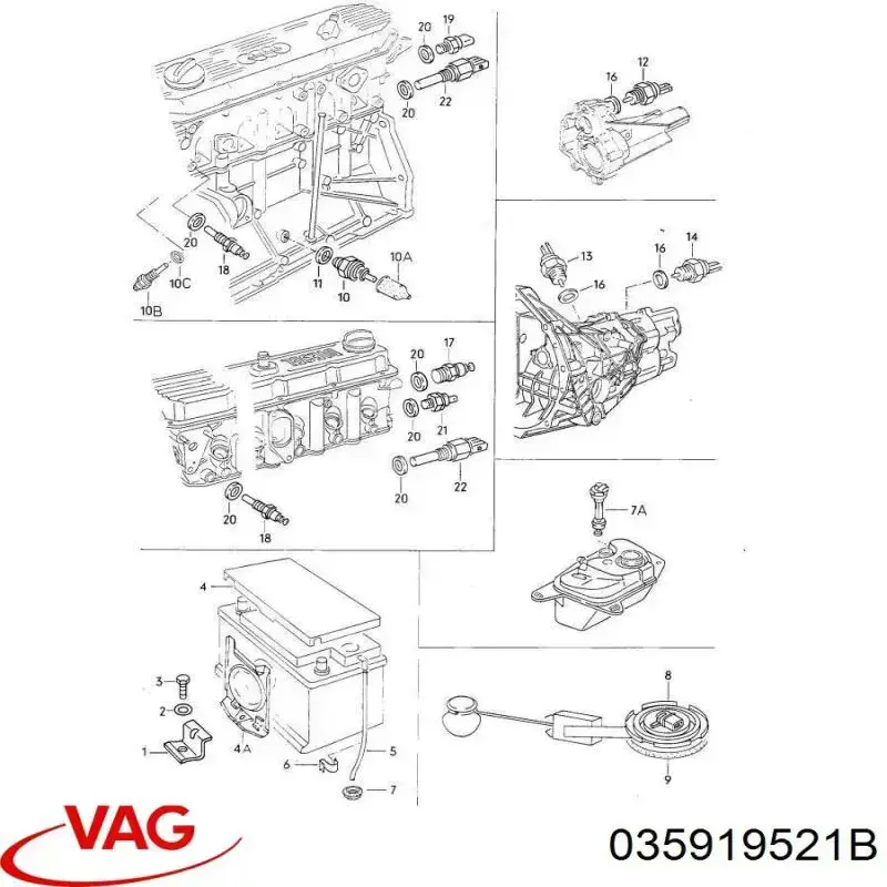 Купити 035919521B VAG Датчик температури масла двигуна