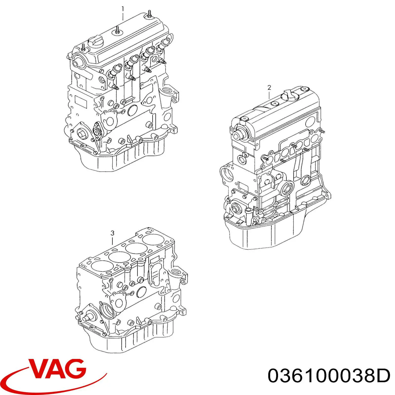 ДВЗ VAG 036100038D ціна, від 626.44 USD