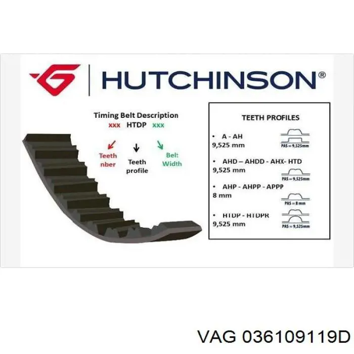 Зубчастий ремінь VAG 036109119D ціна, від 25.09 USD