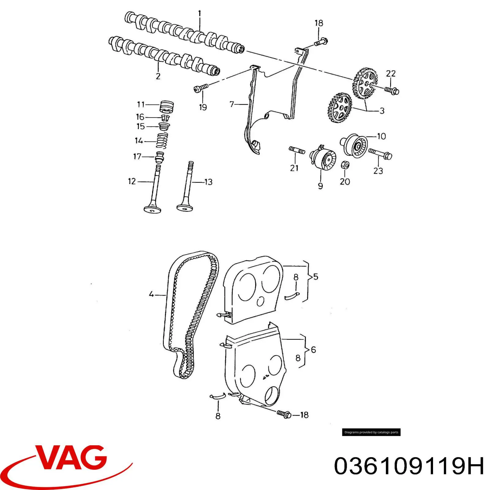 Зубчастий ремінь VAG 036109119H ціна, від 21.73 USD