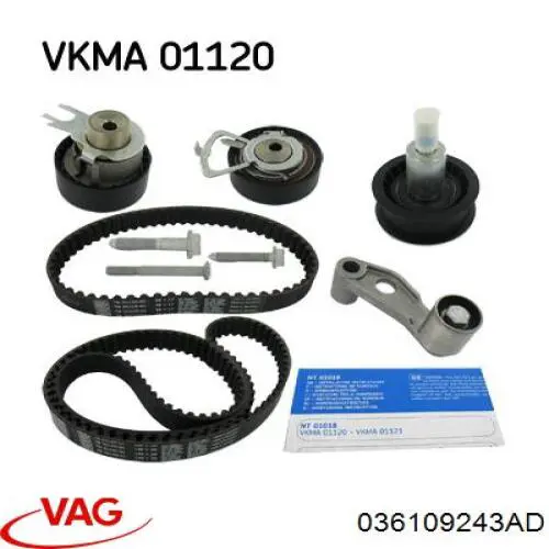 Ролик натяжителя ременя газорозподілу VAG 036109243AD ціна, від 27.29 USD