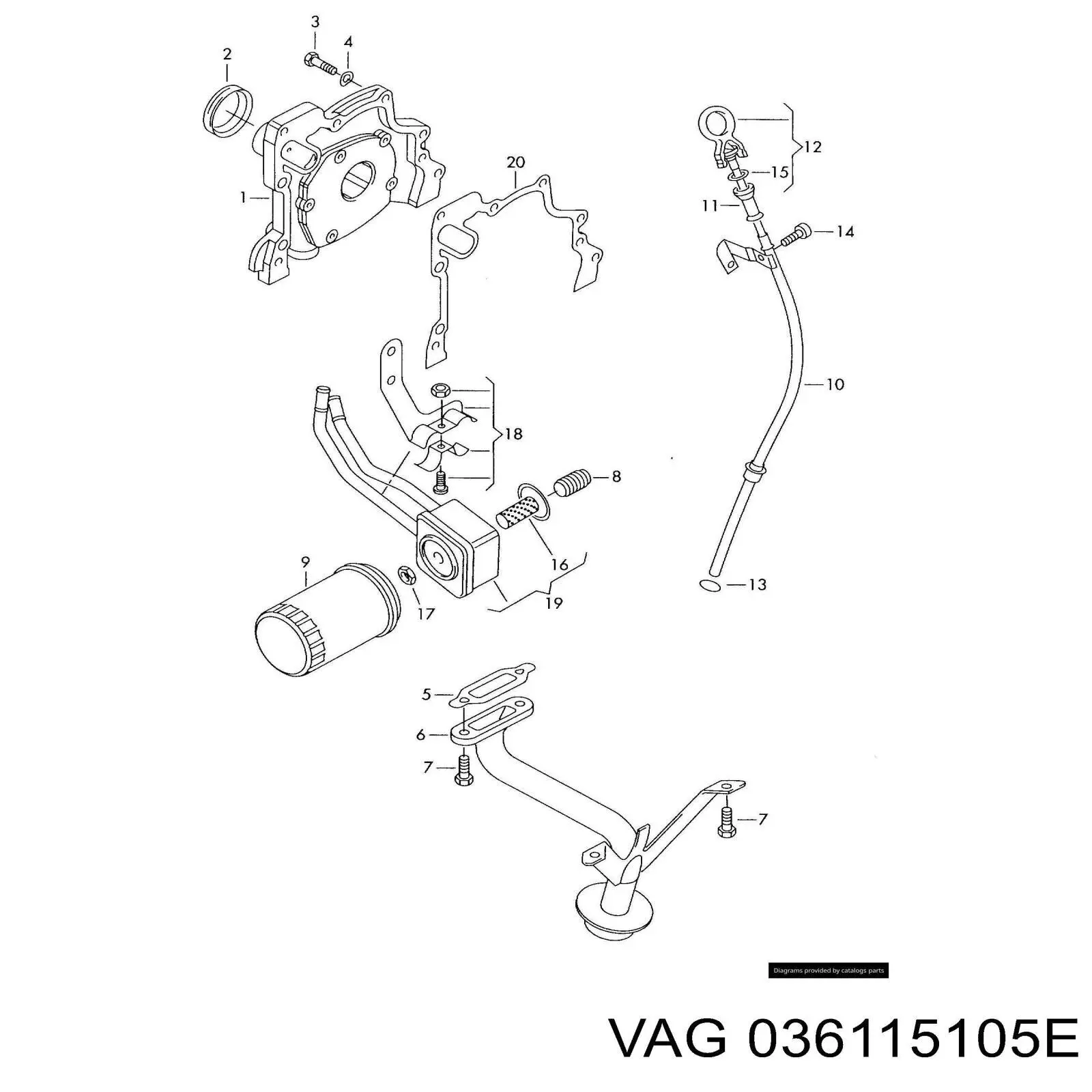 Помпа масляна VAG 036115105E ціна, від 19.15 USD