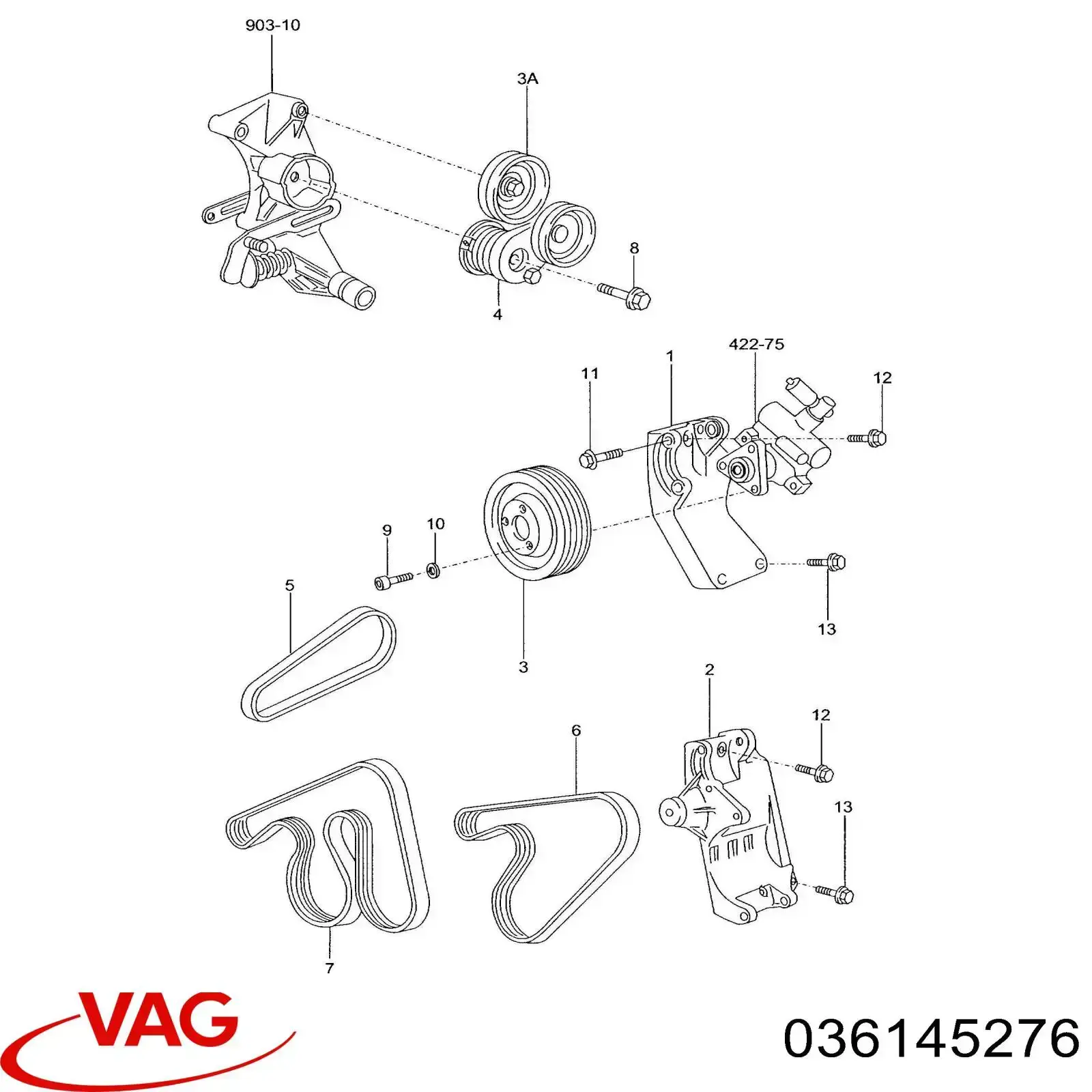 Ролик приводного ременя, паразитний VAG 036145276 ціна, від 30.19 USD