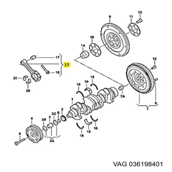 Шатун поршня ДВЗ VAG 036198401 ціна, від 16.87 USD