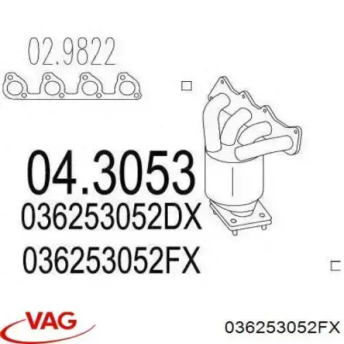 036253052FV VAG Каталітичний нейтралізатор відпрацьованих газів