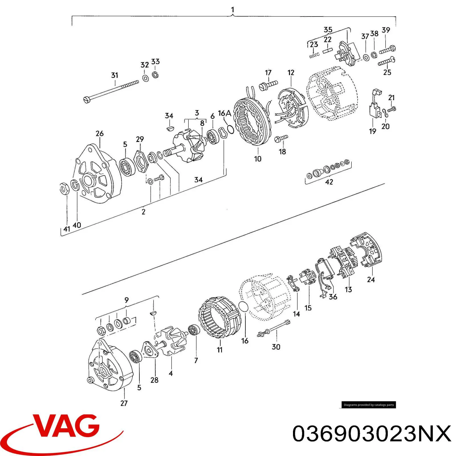 Генератор 036903023NX VAG