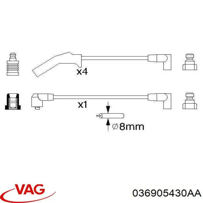 Дріт високовольтний VAG 036905430AA