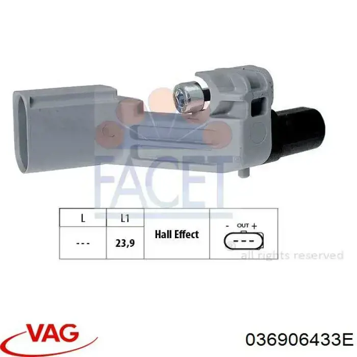 Датчик обертів колінвалу VAG 036906433E ціна, від 13.95 USD