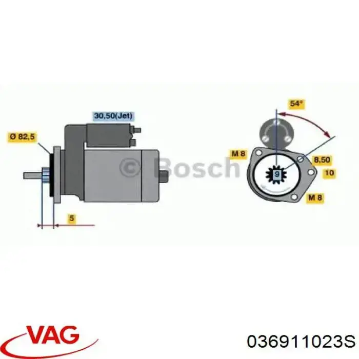 Стартер VAG 036911023S ціна, від 36.65 USD