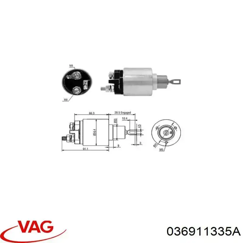Бендикс стартера 036911335A VAG