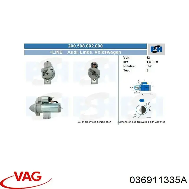 Бендикс VAG 036911335A ціна, від 8.99 USD