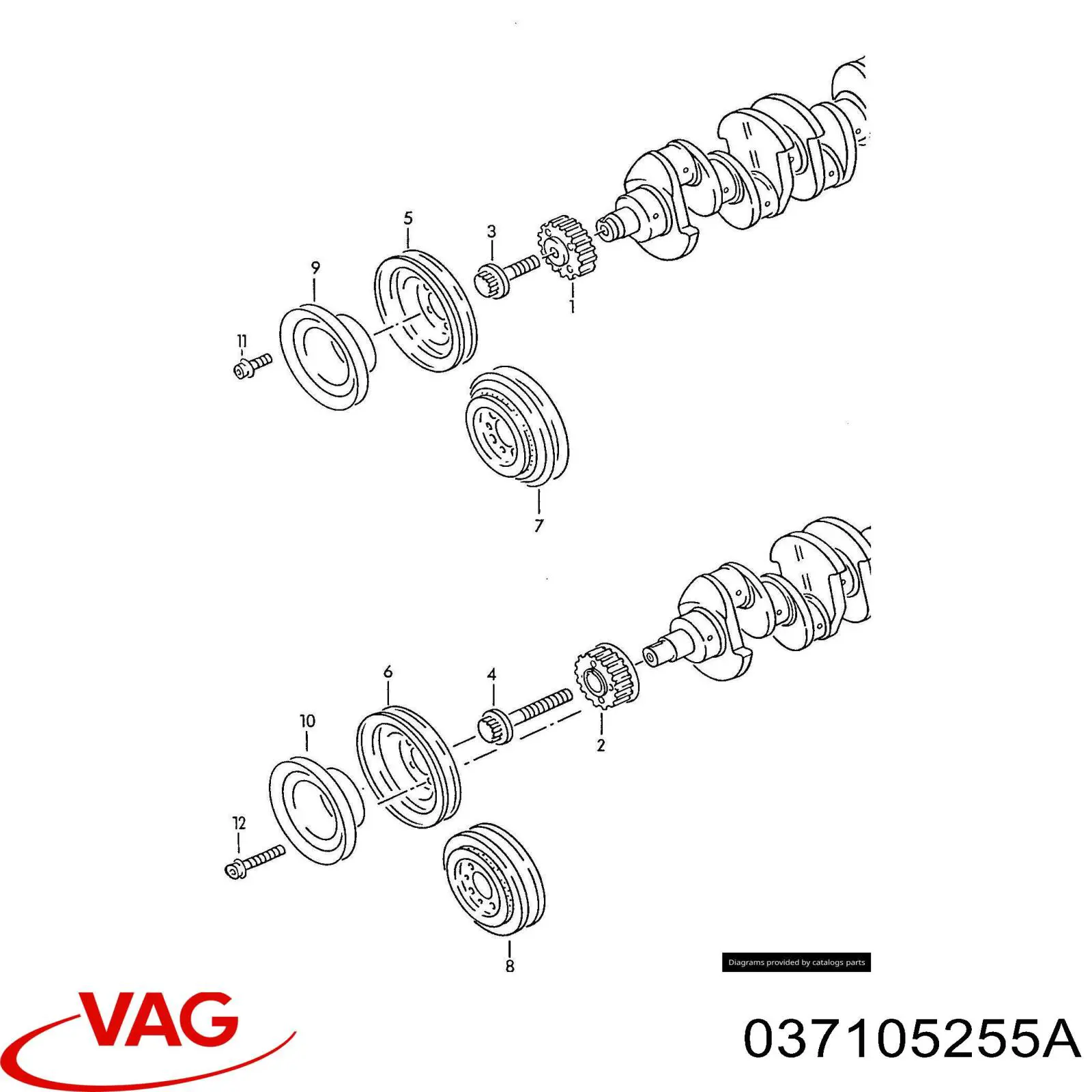 Шків колінвала Volkswagen Golf 3