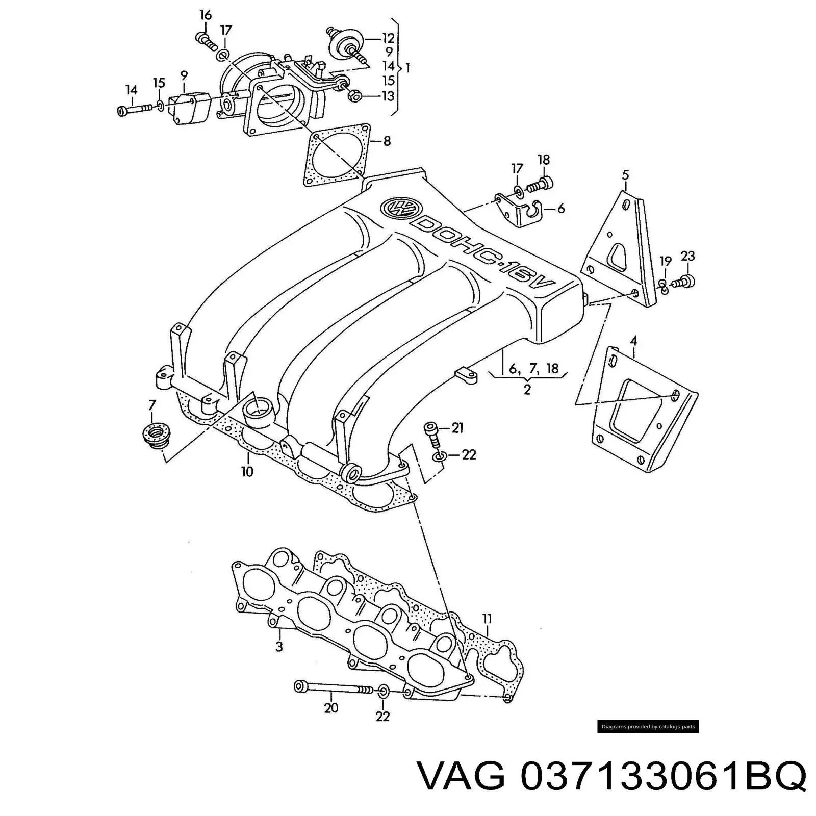 037133061BQ VAG Дросільна заслінка в зборі