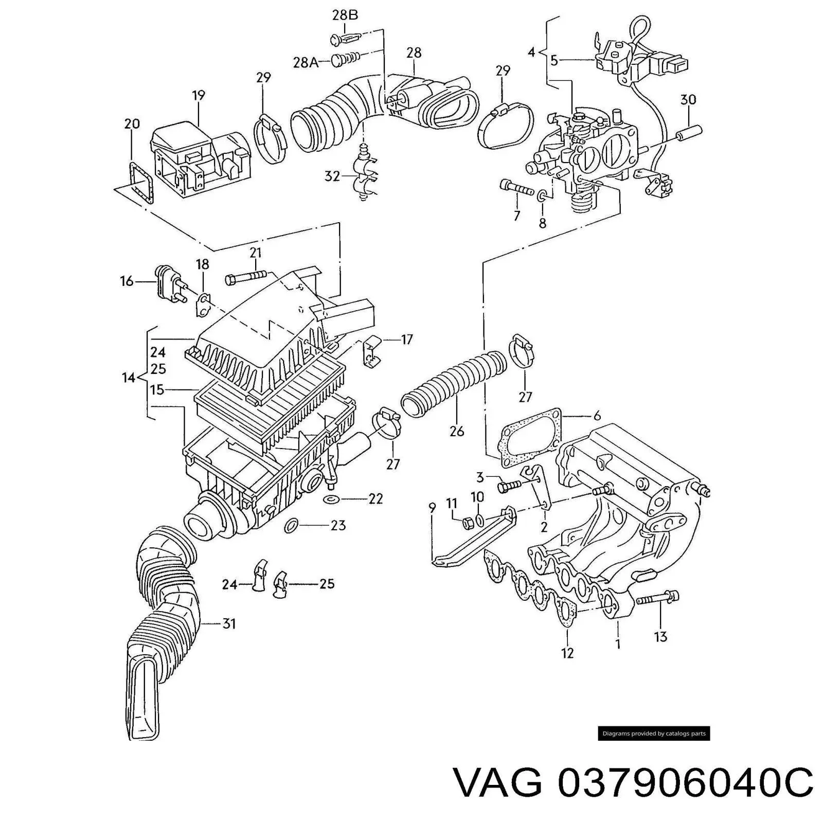 Датчик масової витрати повітря VAG 037906040C ціна, від  USD