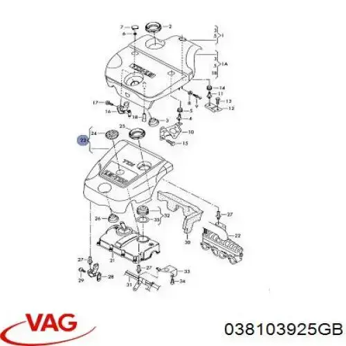 038103925GB VAG Екран двигуна