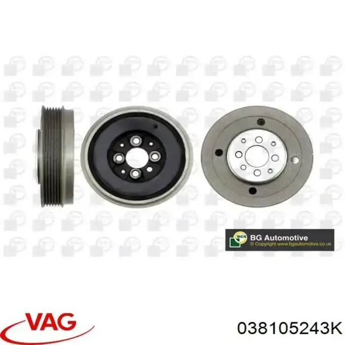 Шків колінвала 038105243K VAG