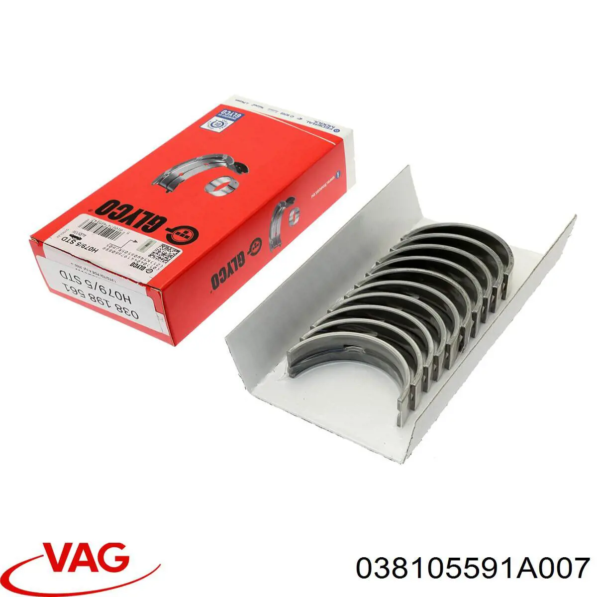 Вкладиші коленвала, корінні, комплект, стандарт (STD) VAG 038105591A007 ціна, від 26.01 USD